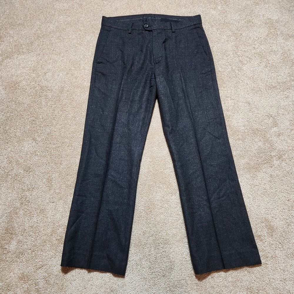 Gap Dress Pants Men 30X32 (30X27) Dark Gray 100% Wool Straight Fit